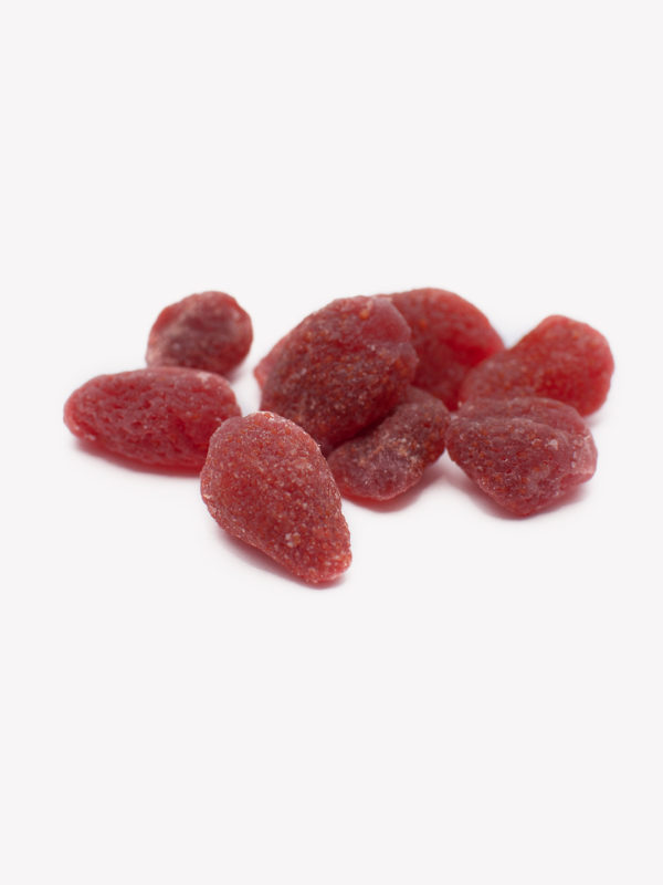Crystallized strawberry candied